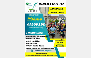 Dimanche 3 Mai 29ème Galopade de RICHELIEU